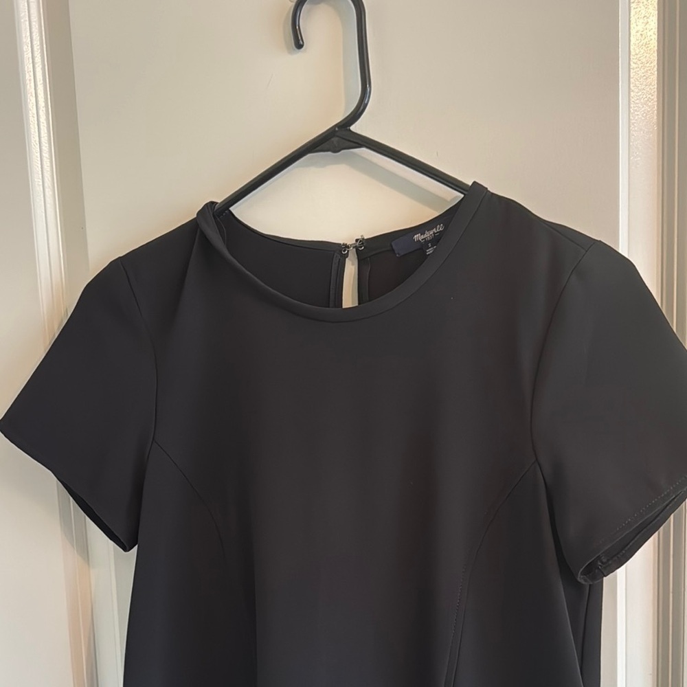 Madewell Black A-Line Mini Dress with Raglan Sleeves - Picture 2 of 10